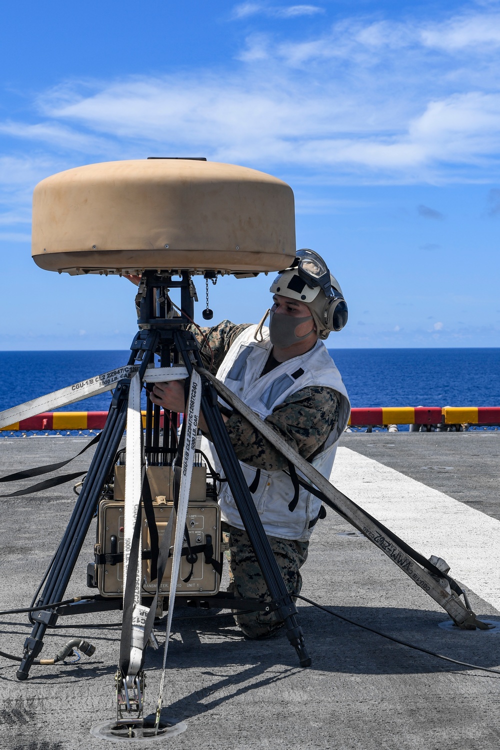 Marine sets up a tactical air navigation system