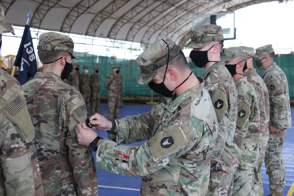 Bravo Compmany, 2nd Battalion, 135th Infantry Regiment Patching Ceremony