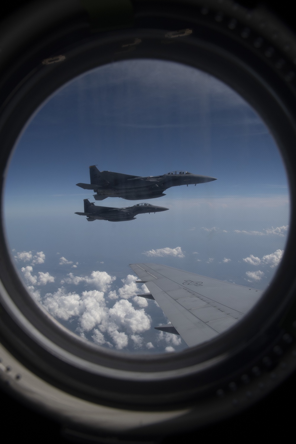 916th ARW KC-46A Pegasus refuels F-15E Strike Eagles of 4FW