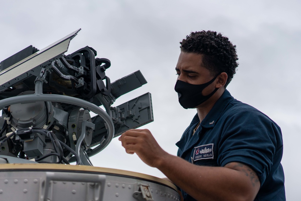 USS Halsey Conducts Maintenance Operations