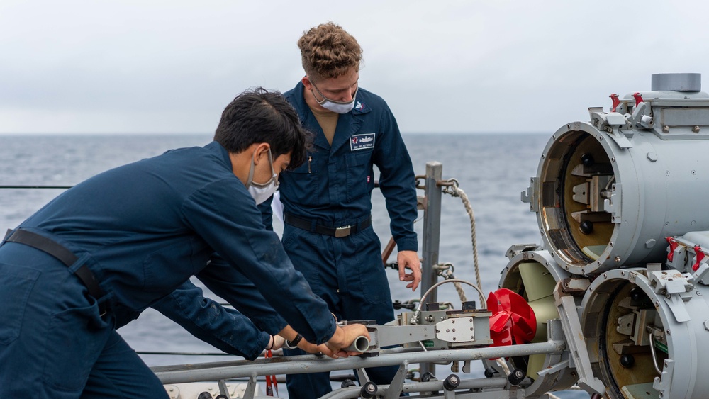 USS Halsey Conducts Maintenance Operations