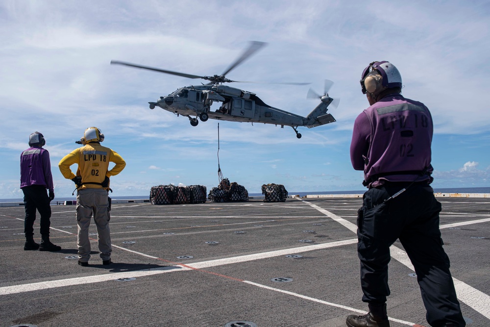 USS New Orleans Underway Replenishment with USNS John Ericsson