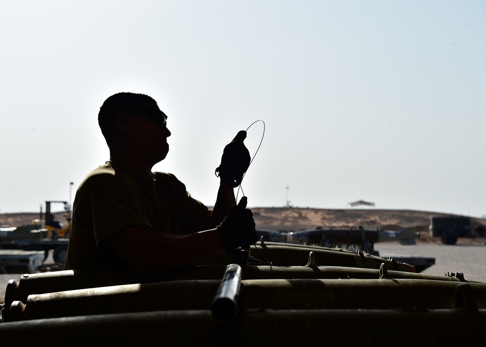 Munitions Airmen build munitions for follow-on forces