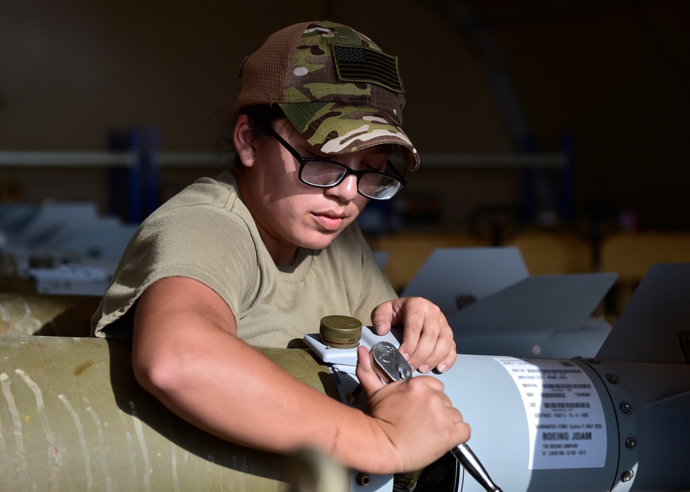 Munitions Airmen build munitions for follow-on forces