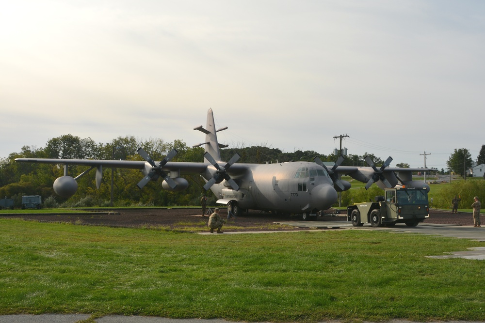 C-130 Static display relocated at Fort Indiantown Gap