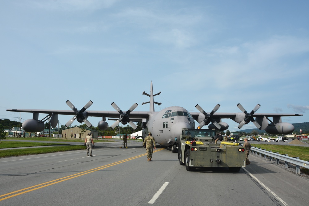 C-130 Static display relocated at Fort Indiantown Gap