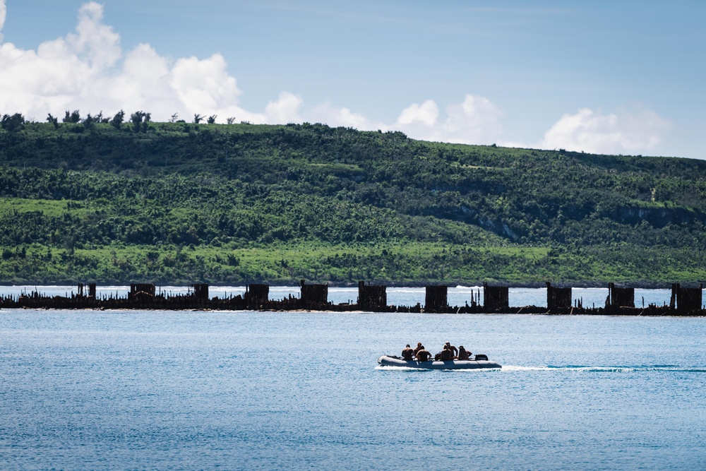 Underwater Construction Team 2 Inspects Pier in Tinian