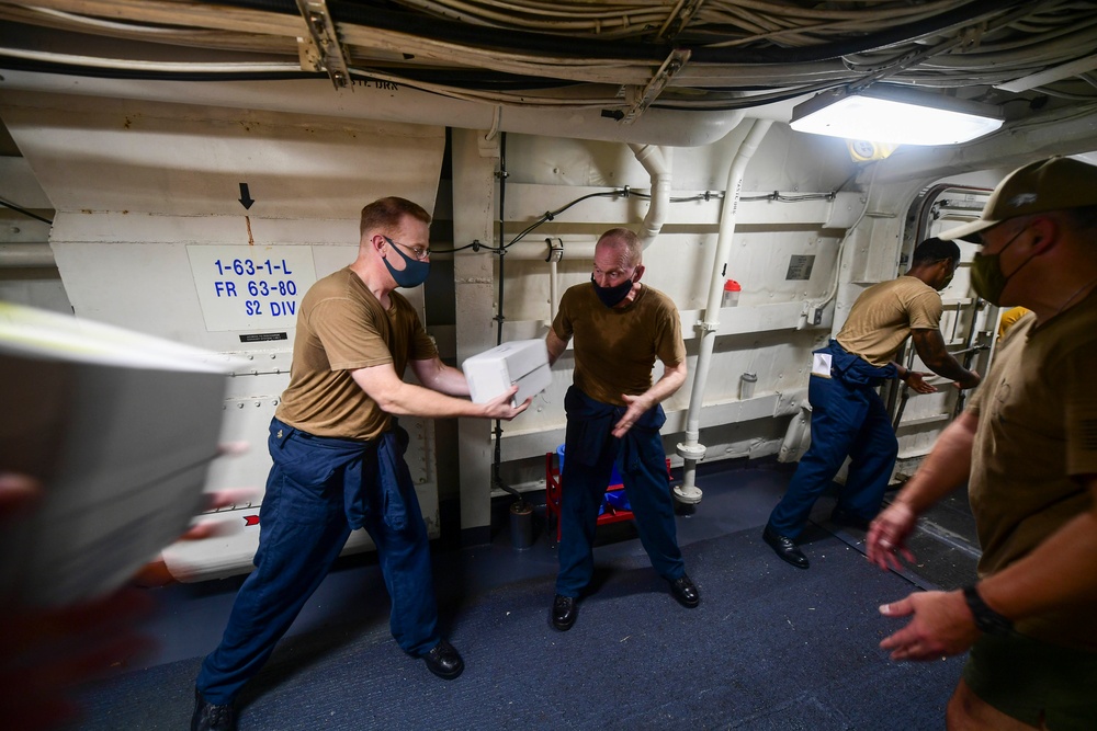 USS New Orleans Underway Replenishment with USNS Washington Chambers