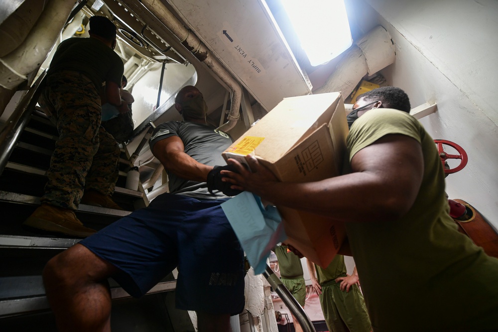 USS New Orleans Underway Replenishment with USNS Washington Chambers