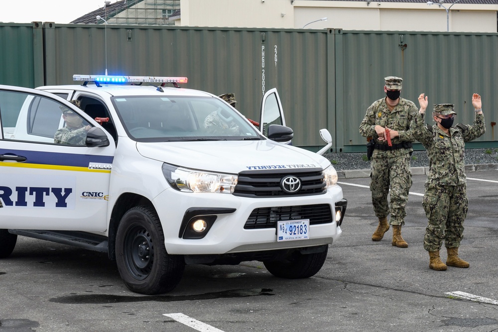 U.S. Navy Security Forces Train for High Risk Traffic Stops