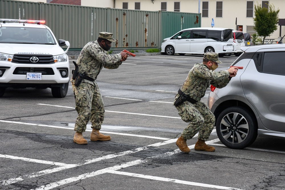 U.S. Navy Security Forces Train for High Risk Traffic Stops