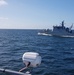 Latvian Naval Forces LVNS Skrunda (P05) participates in a series of close proximity maneuvering exercises during a passing exercise (PASSEX) with European counterparts