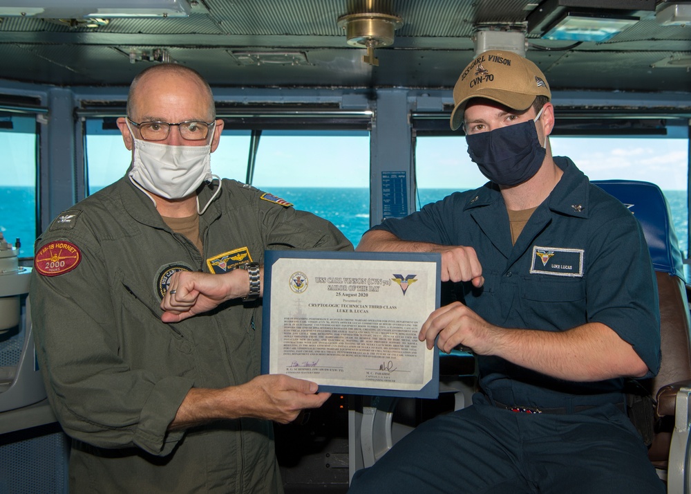 Franklin Native is USS Carl Vinson (CVN 70)'s &quot;Sailor of the Day&quot;