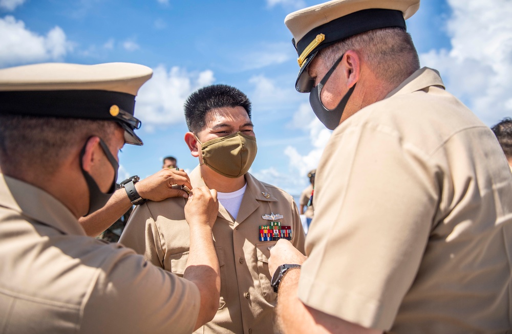 Two Senior Chief Petty Officers Are Advanced Aboard USS Germantown (LSD 42)