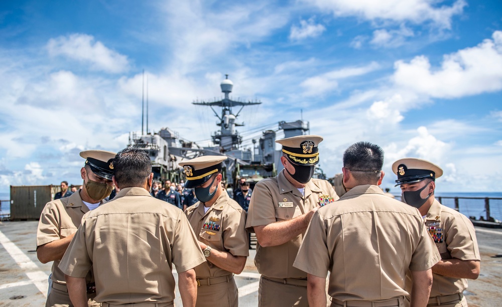 Two Senior Chief Petty Officers Are Advanced Aboard USS Germantown (LSD 42)