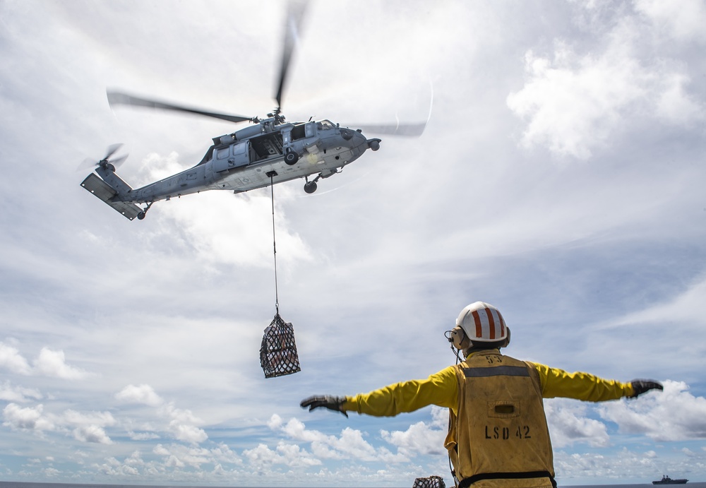 USS Germantown (LSD 42) and USS New Orleans (LPD 18) Conduct a RAS with USNS John Ericsson (T-AO 194)