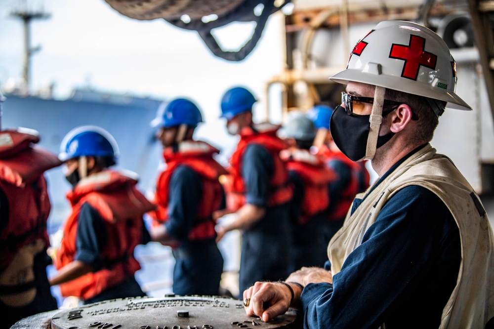USS Germantown (LSD 42) and USS New Orleans (LPD 18) Conduct a RAS with USNS John Ericsson (T-AO 194)