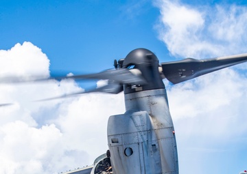 An MV-22B Osprey with VMM 262 Conducts Flight Operations Aboard USS Germantown (LSD 42)