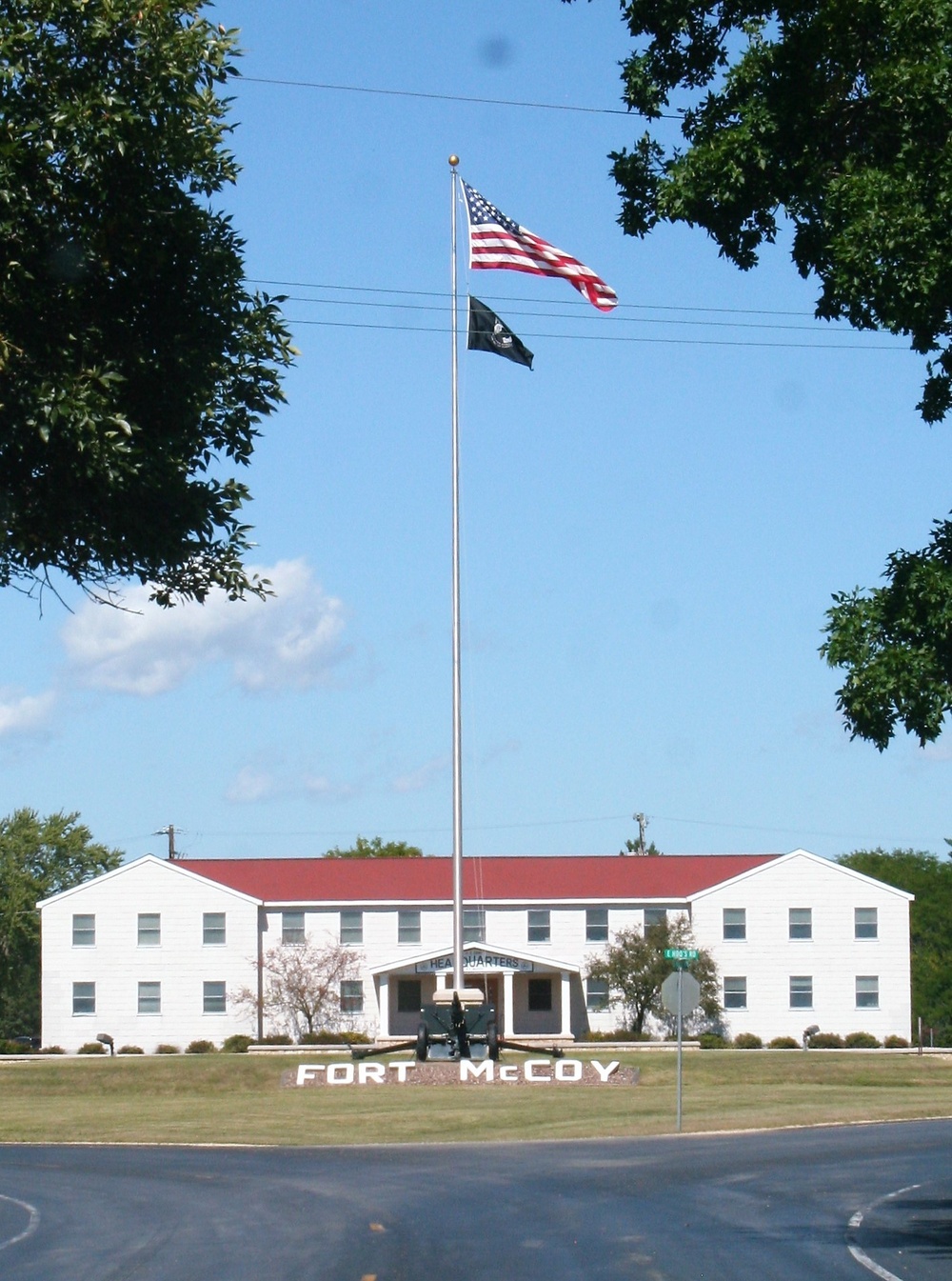 American Flag and Fort McCoy