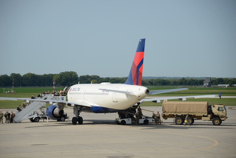 Iowa Guard Soldiers board flight for Kosovo