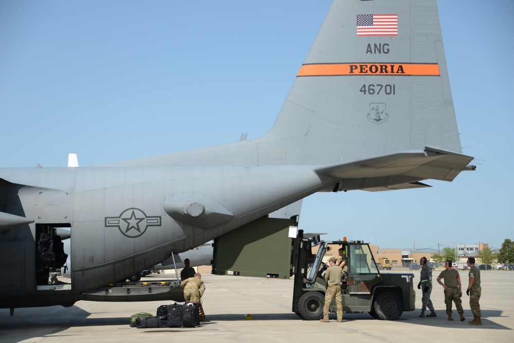 185th Aerial port loads Illinois ANG C-130