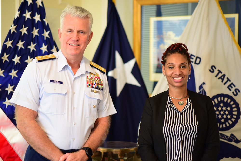Rear Adm. Keith Smith meets with Ms. Isabel Monteiro, Chargé d'Affaires, Embassy of Cabo Verde
