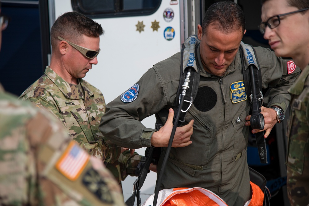 Members of the Tunisian Air Force visit the 153rd Airlift Wing