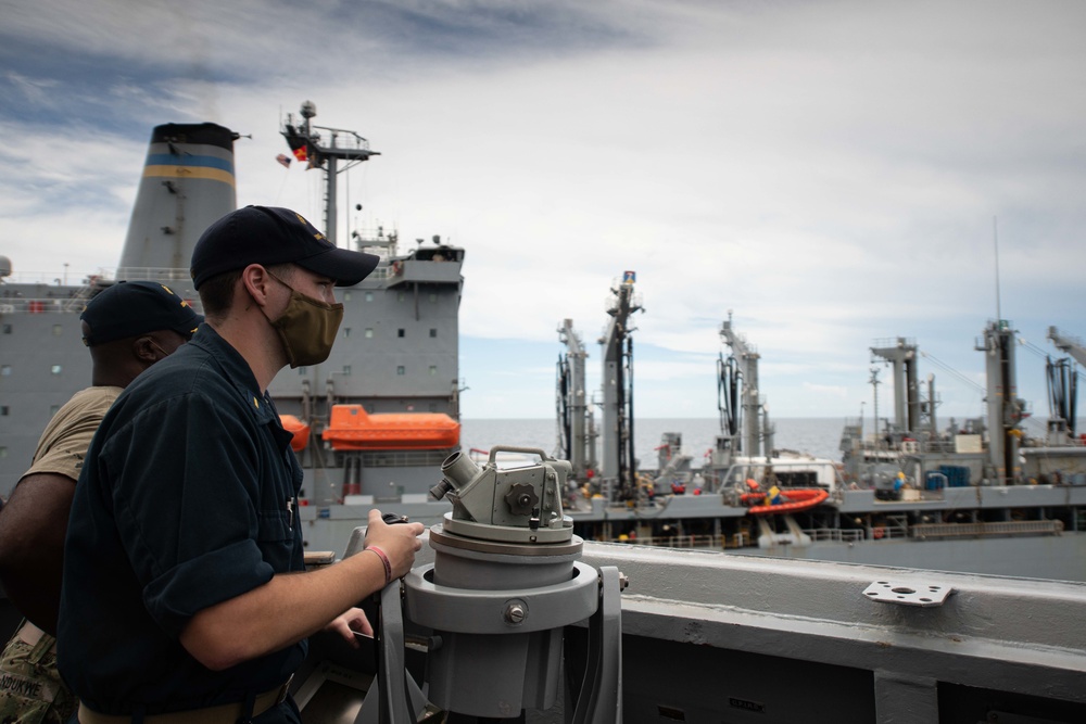 USS Halsey Conducts Replenishment-at-sea Operations