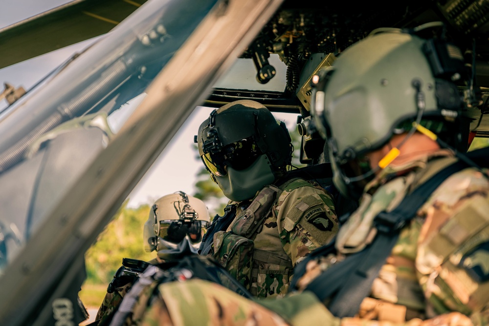 101st Combat Aviation Brigade prepare for a training flight during Combined Resolve XIV