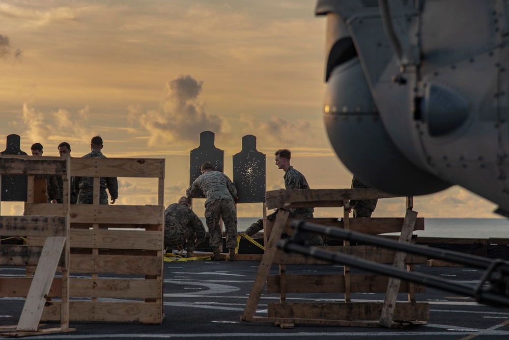 Day or Night; Marines with 2/4 fire modified table 6 range aboard New Orleans