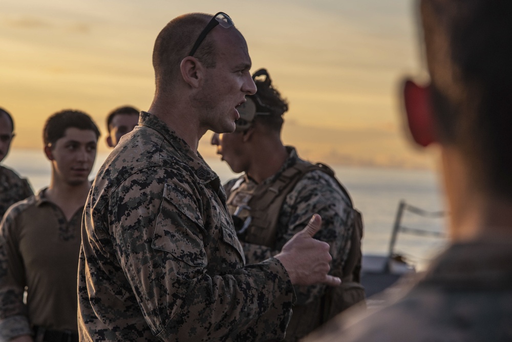 Day or Night; Marines with 2/4 fire modified table 6 range aboard New Orleans