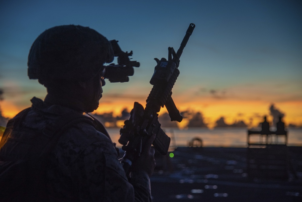 Day or Night; Marines with 2/4 fire modified table 6 range aboard New Orleans