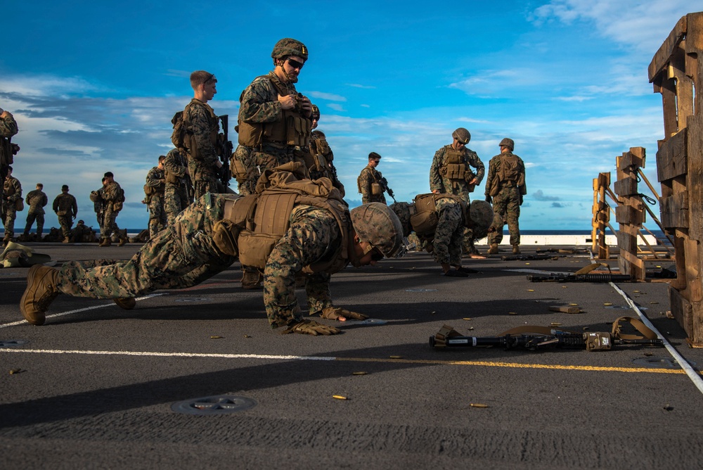 Day or Night; Marines with 2/4 fire modified table 6 range aboard New Orleans