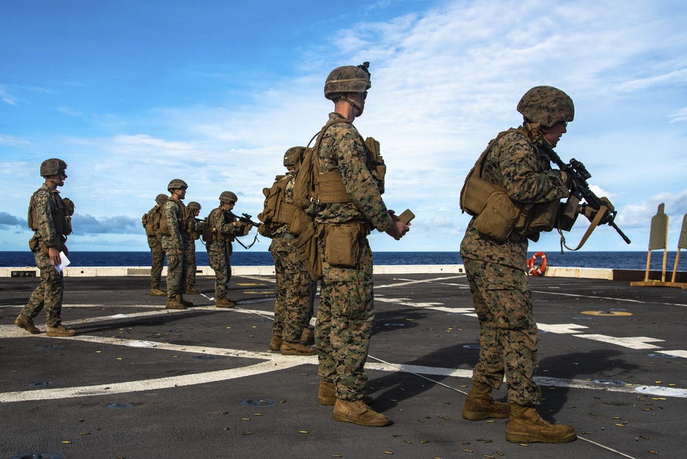 Day or Night; Marines with 2/4 fire modified table 6 range aboard New Orleans