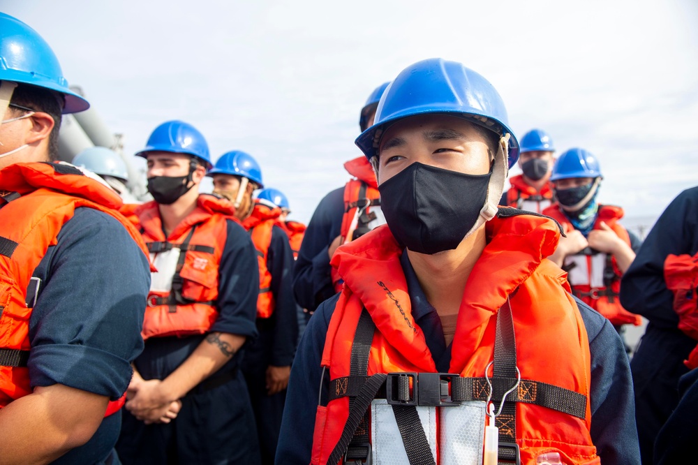 John Paul Jones Sailors prepare for RAS