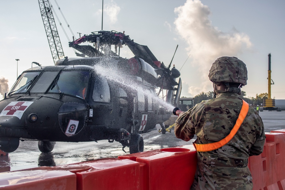 U.S.N.S. Brittan brings aircraft to Port of Beamont