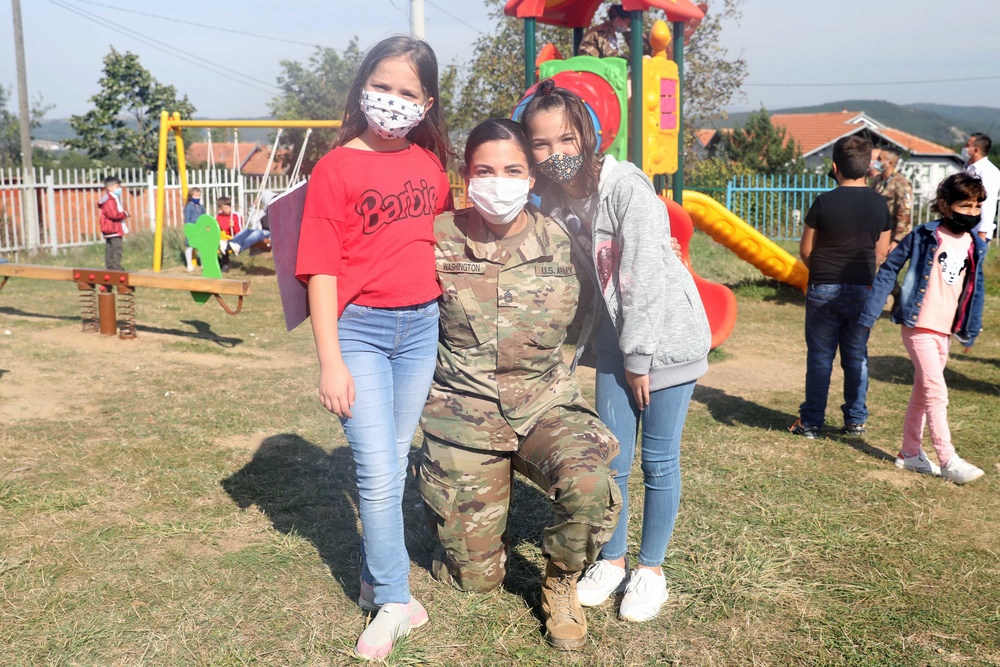 KFOR troops open newly-constructed playground in Kosovo