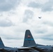 A C-17 Globemaster III from Dover Air Force Base flies over New Castle Air National Guard Base, Del.