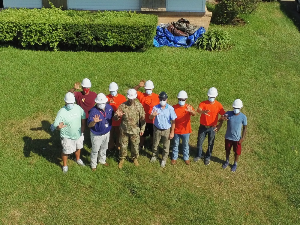 Corps installs 5,000th Blue Roof, commemorates one month anniversary of Hurricane Laura landfall