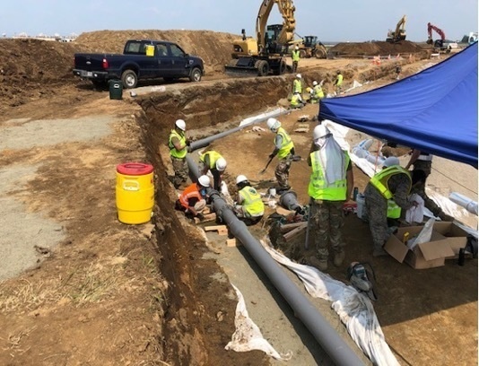 USAF Civil Engineers &amp; USACE Complete Water Line Installation
