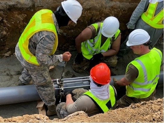 USAF Civil Engineers &amp; USACE Complete Water Line Installation