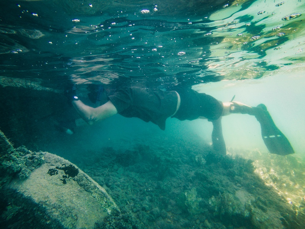 Underwater Construction Team 2 Inspects Pier in Tinian