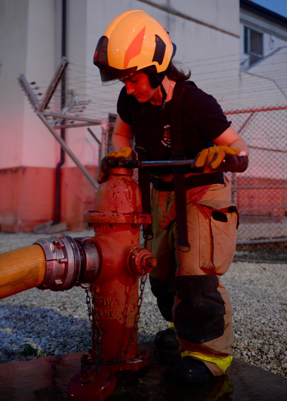 NAS Sigonella Fire and Emergency Services Conduct Nighttime Live Structural Fire Training