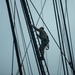 Sailors climb the shrouds aboard USS Constitution