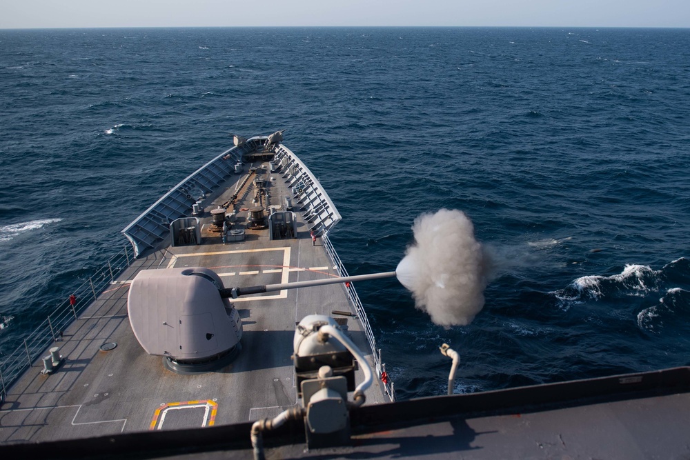 USS Princeton conducts live-fire training