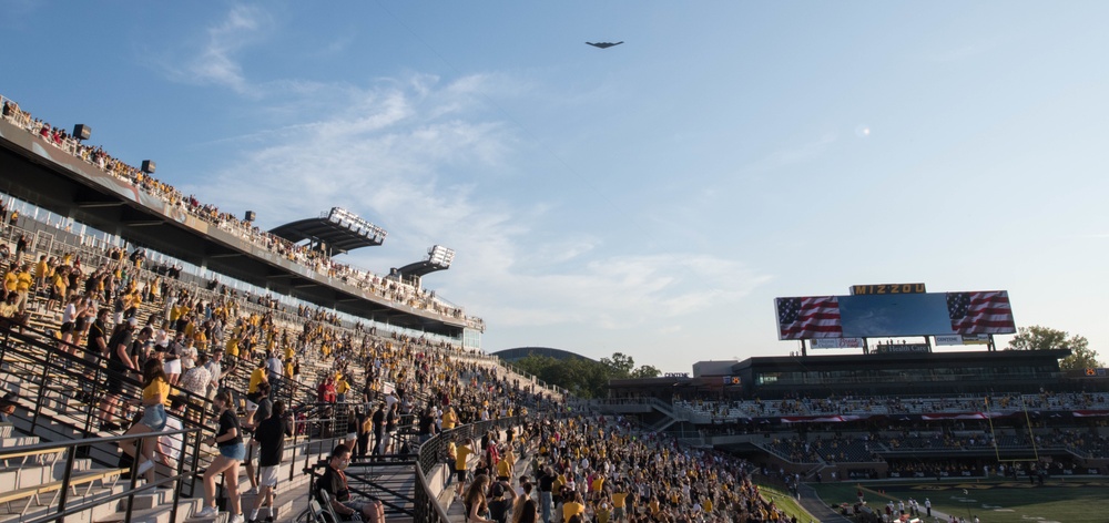 Whiteman Air Force Base supports MIZZOU with a flyover