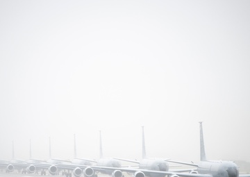 100th ARW KC-135s conduct elephant walk during Exercise Wolff Pack