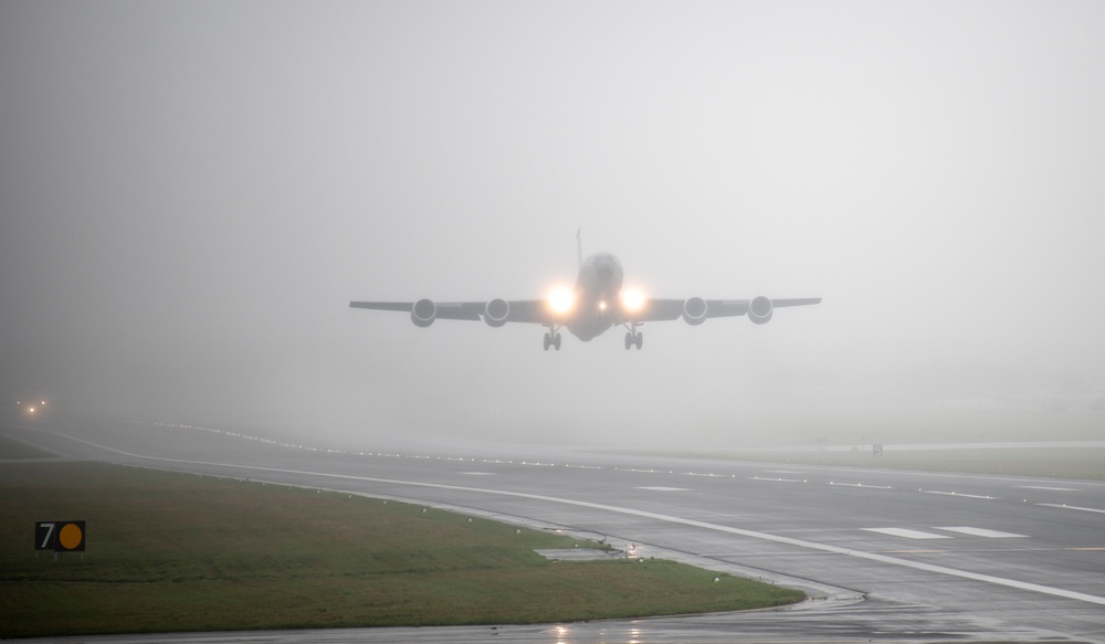 100th ARW KC-135s conduct elephant walk during Exercise Wolff Pack