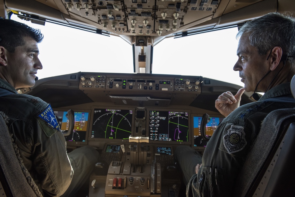 Pacific Air Forces Commander takes tour, flight of KC-46
