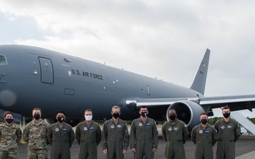 Pacific Air Forces Commander takes tour, flight of KC-46